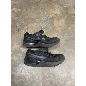 Nike Air Max System DQ0285-004 Boys Black Mesh Comfort Low Top Sneaker Shoes 1Y